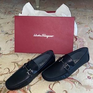 Salvatore Ferragamo Paraigi Nero Pebble Calf Men’s Shoes